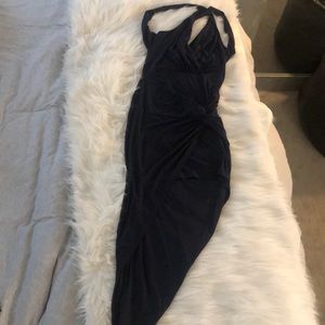Navy blue asymmetrical dress